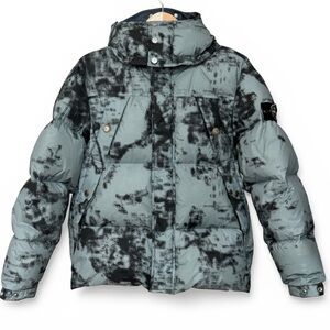 Stone Island FW24 Earth Mapping Camo Ice Jacket - Thermo-Reactive Puffer M